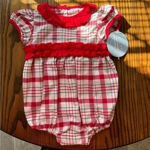 Little English Caroline Holiday Bubble Romper